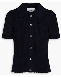 Thom Browne - Cable And Pointelle-knit Cotton Cardigan - Lyst