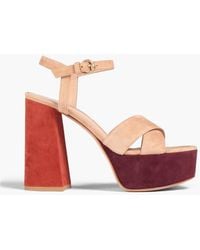Gianvito Rossi - Color-block Suede Platform Sandals - Lyst