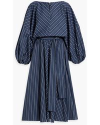 Palmer//Harding - Renew Belted Striped Cotton-poplin Midi Dress - Lyst