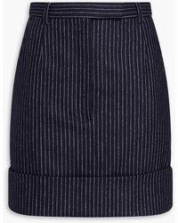 Thom Browne - Pinstriped Wool And Cashmere-blend Felt Mini Skirt - Lyst