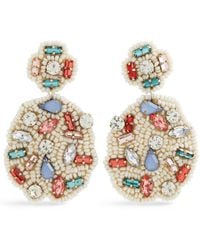 Kenneth Jay Lane - Tone, Crystal And Bead Earrings - Lyst