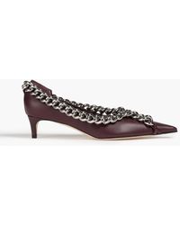 Victoria Beckham - Chain-embellished Leather Pumps - Lyst