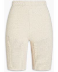 Nanushka - Paola Crochet-knit Cotton-blend Shorts - Lyst