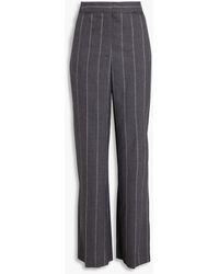 Stella McCartney - Metallic Striped Wool-blend Twill Straight-leg Pants - Lyst