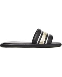 Sandro Metallic Stripe Mule Sandals - Black