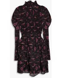Ba&sh - Catia Tiered Printed Fil Coupé Mini Dress - Lyst