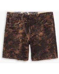 Acne Studios - Roman Slim-Fit Straight-Leg Distressed Coated-Denim Shorts - Lyst