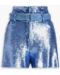 IRO - Namour Belted Sequined Woven Shorts - Lyst