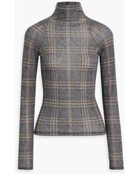 Rag & Bone - Shaw Checked Cotton And Modal-blend Jersey Turtleneck Top - Lyst