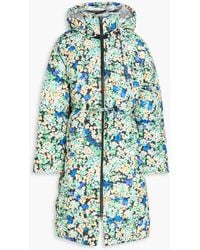 Stine Goya - Oak Quilted Floral-Print Shell Hooded Coat - Lyst
