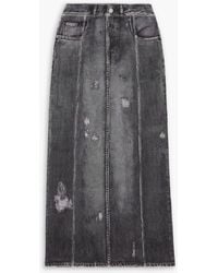 Acne Studios - Denim Effect-Print Stretch-Cotton Jersey Midi Skirt - Lyst