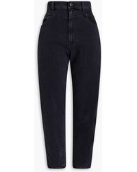 3x1 80's Nic Cropped High-rise Tapered Jeans - Black
