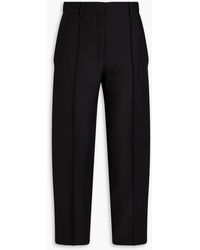Valentino Garavani - Cropped Bow-detailed Wool And Silk-blend Crepe Tapered Pants - Lyst