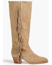 Maje - Fringed Suede Boots - Lyst