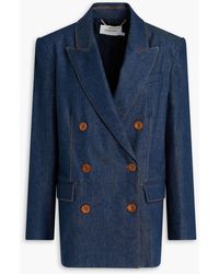 Zimmermann - Double-breasted Denim Blazer - Lyst