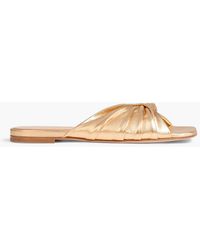Gianvito Rossi - Selene Twisted Leather Slides - Lyst