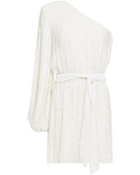 retroféte - Bridget One-shoulder Sequined Chiffon Mini Dress - Lyst