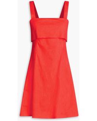 Theory - Draped Linen-blend Mini Dress - Lyst