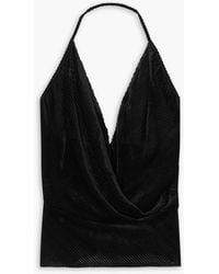 Petar Petrov - Toma Silk-trimmed Draped Devoré-velvet Halterneck Top - Lyst