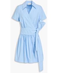 Claudie Pierlot - Lyocell And Cotton-Blend Mini Wrap Dress - Lyst