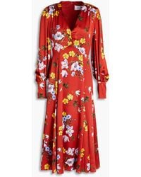 Erdem - Osiris Floral-print Silk-satin Midi Dress - Lyst