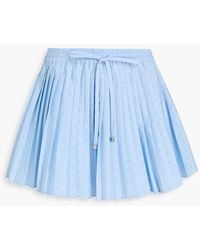 Sandro - Pleated Crystal-Embellished Poplin Mini Skirt - Lyst