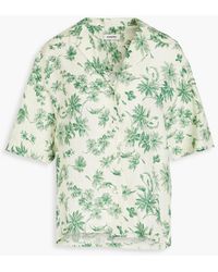 Sandro - Bourget hemd aus einer leinenmischung mit floralem print - Lyst