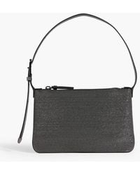 Brunello Cucinelli - Bead-Embellished Leather Shoulder Bag - Lyst