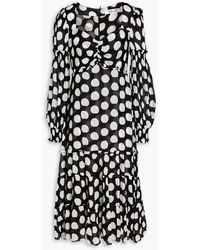 Diane von Furstenberg - Travis midikleid aus georgette mit polka-dots - Lyst