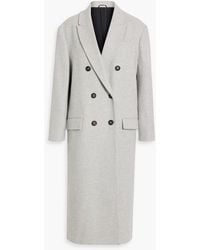 Brunello Cucinelli - Double-breasted Wool And Cashmere-blend Felt Coat - Lyst