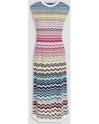 Missoni - Striped Cotton-blend Midi Dress - Lyst