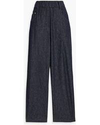 Brunello Cucinelli - Cotton-Chambray Straight-Leg Pants - Lyst