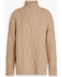 Vince - Cable-knit Wool And Cashmere-blend Turtleneck Sweater - Lyst