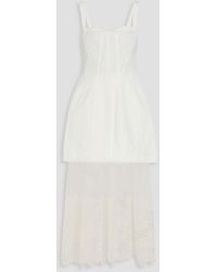 Jonathan Simkhai - Mehrlagiges midikleid aus tüll und cloqué - Lyst