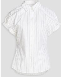 FRAME - Striped Cotton-poplin Shirt - Lyst