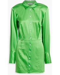 FRAME - Silk-blend Satin Mini Shirt Dress - Lyst