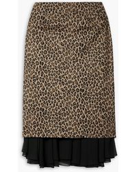 Les Rêveries - Layered Chiffon And Leopard-print Cotton Skirt - Lyst
