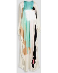 ROKSANDA - Lilee Draped Printed Silk-satin Maxi Dress - Lyst