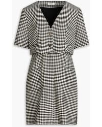 Sandro - Houndstooth Tweed Mini Dress - Lyst