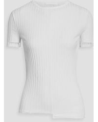 Helmut Lang - Ribbed Pima Cotton-blend Jersey Top - Lyst