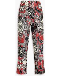 F.R.S For Restless Sleepers - Etere Printed Silk-twill Straight-leg Pants - Lyst