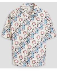 Maison Kitsuné - Bedrucktes hemd aus baumwollpopeline - Lyst