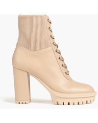 Gianvito Rossi - Halsey Cutout Leather Combat Boots - Lyst