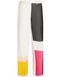 Helmut Lang - Color-block Chiffon Straight-leg Pants - Lyst