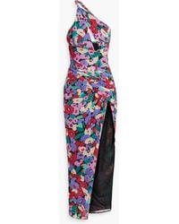 Nicholas - Sorin One-shoulder Cutout Floral-print Mesh Maxi Dress - Lyst