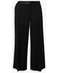Victoria Beckham - Gigi Satin-Trimmed Crepe Straight-Leg Pants - Lyst