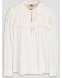 FARM Rio - Bluse aus baumwolle mit floralen applikationen und rüschen - Lyst