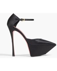 AMINA MUADDI - Angelica Satin Platform Pumps - Lyst