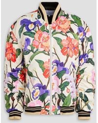 Borgo De Nor - Iggy Floral-Print Satin Bomber Jacket - Lyst