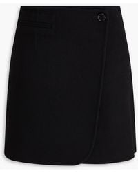 Theory - Wool And Cashmere-Blend Mini Wrap Skirt - Lyst